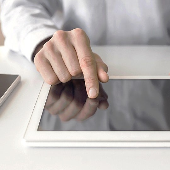 man working with his laptop